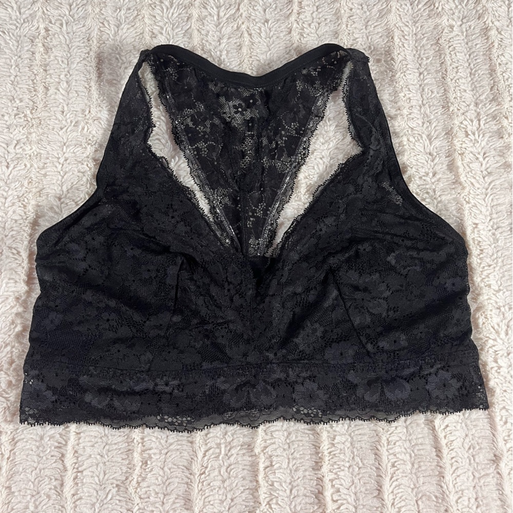 Victoria's Secret Intimates Sexy Floral Lace Bralette Mesh Cutout (36C) NWOT